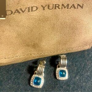 David Yurman Silver and Topaz Dangle Earrings